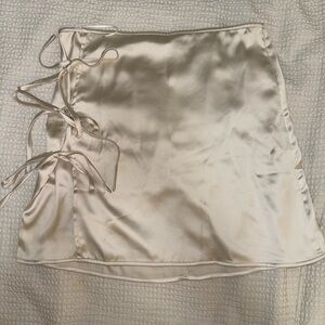 Princess Polly Silk Satin Mini Skirt with Side Ties